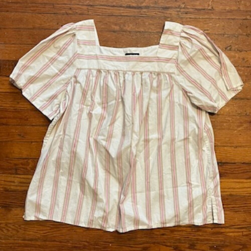 Lands' End Striped Cotton Blouse Size 2X
